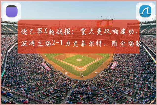 德乙第X轮战报：霍夫曼双响建功，波鸿主场2-1力克菲尔特，附全场数据解析与关键进球回放